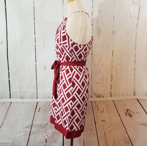 MUD PIE Gameday Racerback Dress Burgundy/White - Picture 2 of 6